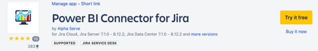 DEMICON - Power BI Connector for Jira can also be downloaded directly from the Atlassian Marketplace