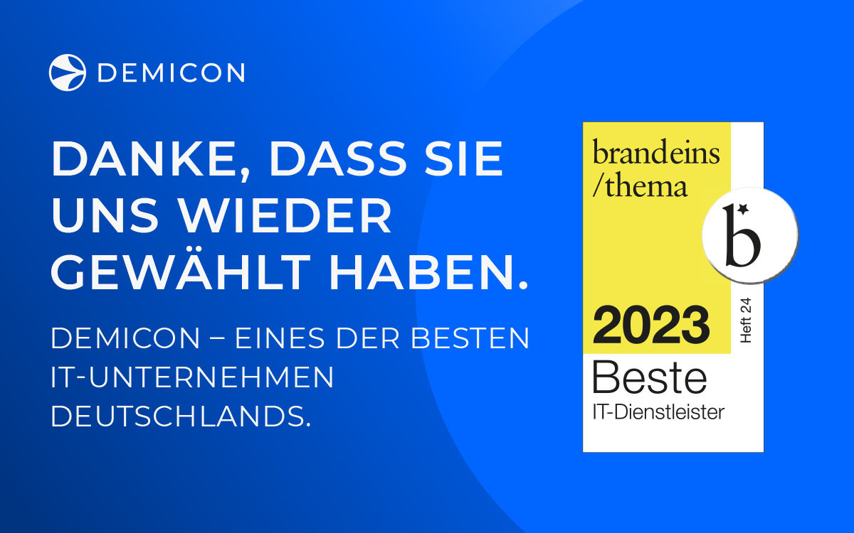 DEMICON zählt wieder zu den „besten IT-Dienstleistern Deutschlands”