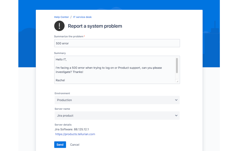 Melden Sie ein Systemproblem