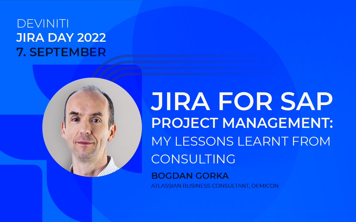 Bogdan Gorka spricht auf dem Jira Day 2022 von Deviniti über SAP Activate und Jira